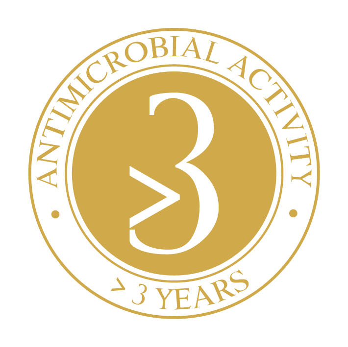 > 3 year strong antimicrobial activity